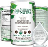 🌱 premium natural nutra organic vegan plant based soy protein isolate powder, 14.4 oz - boost your health and fitness logo