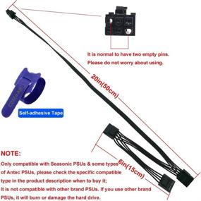 img 3 attached to 🔌 COMeap 6-Pin Male to 3x 4-Pin Molex Female Adapter Cable - Hard Drive Power Extension for Seasonic Antec Modular PSU - 20-Inch (50cm)