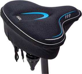 img 1 attached to YBEKI Extra-Wide Exercise Bike Seat Cover - Ergonomic Bicycle Saddle Cushion with Gel and High-Density Foam for Enhanced Elasticity and Softness, Suitable for Most Indoor Wide Bike Saddles