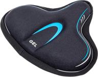 ybeki extra-wide exercise bike seat cover - ergonomic bicycle saddle cushion with gel and high-density foam for enhanced elasticity and softness, suitable for most indoor wide bike saddles logo