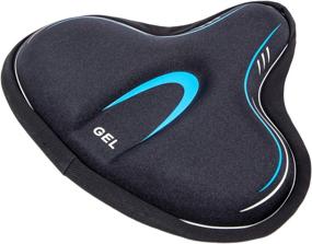 img 4 attached to YBEKI Extra-Wide Exercise Bike Seat Cover - Ergonomic Bicycle Saddle Cushion with Gel and High-Density Foam for Enhanced Elasticity and Softness, Suitable for Most Indoor Wide Bike Saddles