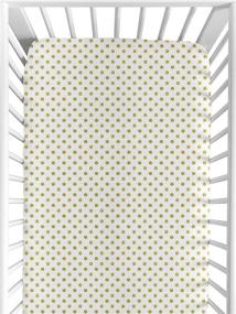 img 4 attached to Gold and White Polka Dot Fitted Crib Sheet by Sweet Jojo Designs for Amelia Baby/Toddler Bedding