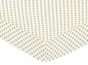img 2 attached to Gold and White Polka Dot Fitted Crib Sheet by Sweet Jojo Designs for Amelia Baby/Toddler Bedding