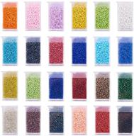 📿 vibrant 24 color 2mm glass seed beads: diy summer jewelry making with removable organizer box logo