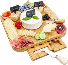 img 4 attached to 🧀 The Perfectly Crafted Natural Bamboo Charcuterie Board Set - Elevate Your Entertaining Game!