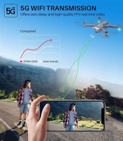 img 2 attached to SYMA X500 4K Drone with UHD Camera for Adults - Long Flight Time, GPS Quadcopter for 🚁 Beginners with Brush Motor, 5GHz FPV Transmission, Auto Return Home, Follow Me Mode, Light Positioning, Includes 2 Batteries