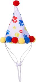 img 3 attached to Pet Birthday Hat with Ruby Red and Purple Paw Prints