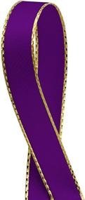 img 3 attached to 🎀 Premium Plum Double Faced Satin Ribbon with Gold Edges, 3/8" x 50 Yards - Luxurious Ribbon for Crafting and Gift Wrapping