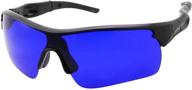 🏌️ men's golf ball finder sunglasses - true blue lens - sports style frame - wrap around eyewear logo