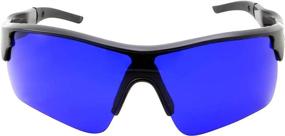 img 1 attached to 🏌️ Men's Golf Ball Finder Sunglasses - True Blue Lens - Sports Style Frame - Wrap Around Eyewear