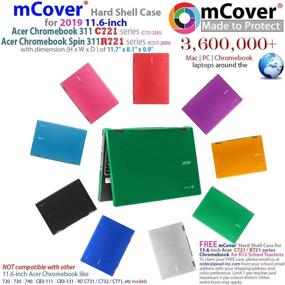 img 3 attached to 🔵 Mcover Hard Shell Case for 2019 Acer Chromebook C721/Spin R721 Series (11.6")- Blue (Not compatible with older Acer models)