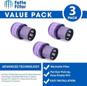 img 3 attached to Fette Filter Value Pack of 3 - Compatible Vacuum Filter for Dyson V11 Cordless Vacuum Series (V11 Torque Drive & V11 Animal) - Compare to Part # 970013-02