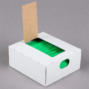 img 3 attached to Oasis Supply, Pack of 2000 Laminated Paper Twist Ties, 4 Inch Size, GREEN Color, BULK with Dispenser Box