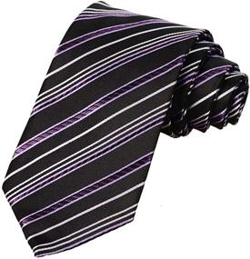 img 4 attached to KissTies Mens Striped Necktie Black Men's Accessories in Ties, Cummerbunds & Pocket Squares