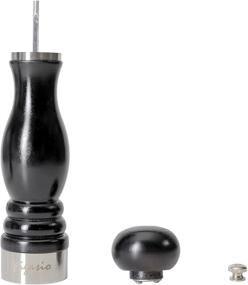 img 1 attached to 🌶️ Ergonomic Wooden Pepper Grinder Mill - 8 inch Classic Manual Mill with Adjustable Coarseness - Premium Carbon Steel Mechanism - Black Beech wood