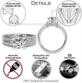 img 1 attached to 💍 2.4ct Round Engagement Wedding Ring Set for Women - Pophylis, 18K Gold Plated Sterling Silver Bridal Set in Size 5/6/7/8/9/10/11