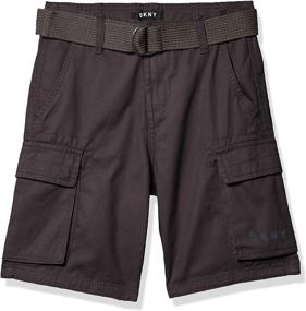 img 3 attached to DKNY Boys' Cargo Canvas Mouse Shorts - Trendy Clothing for Boys