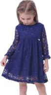 👗 blue lace a-line long sleeve kid dress by bonny billy logo