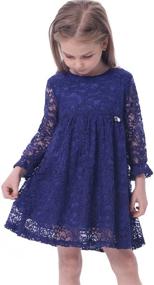 img 4 attached to 👗 Blue Lace A-Line Long Sleeve Kid Dress by Bonny Billy