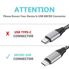 img 2 attached to Кабель Micro USB 10 футов, 2 штуки, быстрая зарядка для Galaxy S6 S7/Edge, контроллера PS4 и другое - плетеный нейлоновый кабель для Android