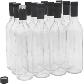 img 1 attached to 🍷 B07ZG2N5MF 750ml Twist-N-Seal Capsules Glass Bordeaux Wine Bottles by North Mountain Supply - Case of 12 (Clear/Flint)