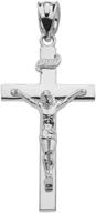 sleek sterling silver linear crucifix pendant: perfect women's jewelry logo