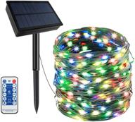 🌱 green convenience outdoor solar string lights: 300 leds, waterproof copper wire, multi-colored - perfect for patio, yard, trees, christmas, wedding party logo