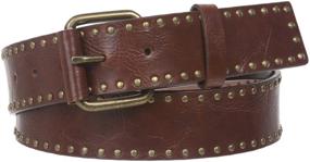 img 3 attached to Vintage Circle Metal 👖 Studded Leather Belt by Snap-On