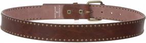 img 1 attached to Vintage Circle Metal 👖 Studded Leather Belt by Snap-On