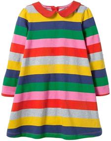 img 4 attached to 👗 Bumeex Toddler Girl Dresses: Stylish Cotton Long Sleeve Clothes for Kids 1-7 Years