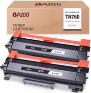 2-pack of oa100 compatible black toner cartridges for brother mfc-l2710dw, mfc-l2750dw, hl-l2395dw, hl-l2350dw, hl-l2370dw - replacements for tn760 tn730 tn-760 tn-730 logo