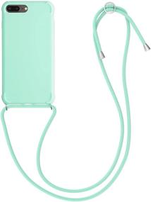 img 4 attached to Kwmobile Case Compatible With Apple IPhone 7 Plus / 8 Plus - Crossbody Case Soft Matte TPU Phone Holder With Neck Strap - Mint