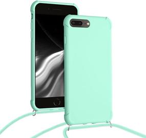 img 1 attached to Kwmobile Case Compatible With Apple IPhone 7 Plus / 8 Plus - Crossbody Case Soft Matte TPU Phone Holder With Neck Strap - Mint