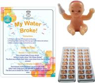 👶 my water broke baby shower game: fun-filled ice breaker with mini plastic babies - original 32 people classic design tan babies (colorful design) by shower games & co. logo