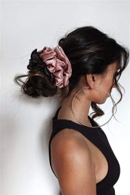 img 2 attached to Set of 6 Luxurious Satin Silk Scrunchies for Hair - Gentle Hair Ties & Ponytail Holders (Set 4)