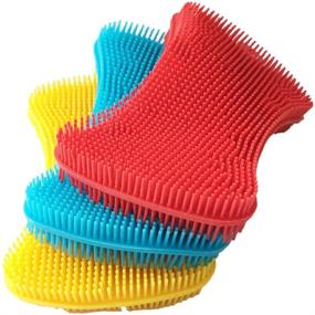 img 4 attached to 🧽 Food-Grade Silicone Sponge Dishwashing Scrubber - Multipurpose Non-Stick Cleaning Brush for Magic Kitchen Gadgets and Accessories