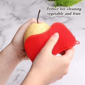 img 1 attached to 🧽 Food-Grade Silicone Sponge Dishwashing Scrubber - Multipurpose Non-Stick Cleaning Brush for Magic Kitchen Gadgets and Accessories