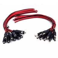 🔌 10 pairs of 12v 5a dc power cable with male female connectors for cctv security camera pigtail power adapter (5.5mm x 2.1mm) logo