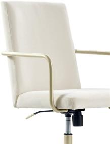 img 1 attached to 🪑 Elle Decor Giselle Modern Home Office Desk Chair: High Back, Adjustable & Stylish, with Gold Accents in Cream Velvet Fabric