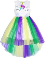 sunny fashion unicorn rainbow pageant princess party flower girls dress: a delightful blend of magic and style logo
