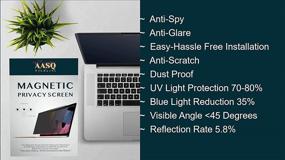 img 1 attached to 💻 Magnetic-Laptop Privacy Screen Filter: 15.6" (16:9), Anti-Glare, Easy Installation, UV & Blue Light Reduction