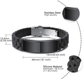 img 3 attached to Персонализированные подарки на выпускной для подростков: MeMeDIY браслеты вдохновляющего мужества - наручники из нержавеющей стали и резины на регулируемом ремне | Подарок на День рождения и выпускной от мамы и папы.