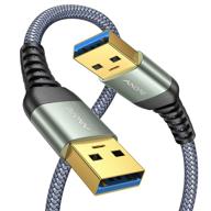 [2 пакета] usb 3.0 кабель, usb к usb кабель, usb a мужской к мужскому кабелю [3.3ft+ 🔌 3.3ft] [никогда не рвется] для корпусов жестких дисков, dvd-проигрывателей, охлаждателей для ноутбуков и другого - кабель высокого качества с двойным концом usb логотип