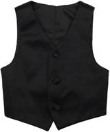 👔 feeshow boys formal tuxedo vest wedding waistcoat gentleman suit with floral pattern logo