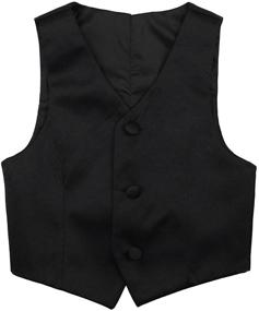 img 4 attached to 👔 FEESHOW Boys Formal Tuxedo Vest Wedding Waistcoat Gentleman Suit with Floral Pattern