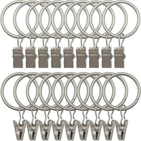 img 4 attached to 🔗 Set of 18 Pack Metal Rings Curtain Clips - Strong and Decorative Drapery Window Curtain Ring with Clips in Rustproof Vintage Mist Silver Color