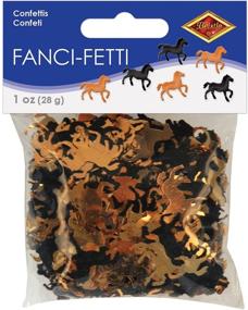 img 1 attached to Fanci-Fetti Horses (black & copper) Party Accessory: Add Enchanting Charm to your Celebration! (1 count) (1 Oz/Pkg)