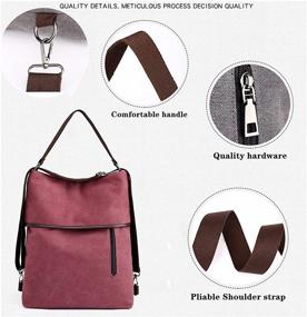 img 1 attached to 👜 Versatile Women's Canvas Shoulder Bag: WECALF Multifunction Convertible to Backpack or Crossbody Purse