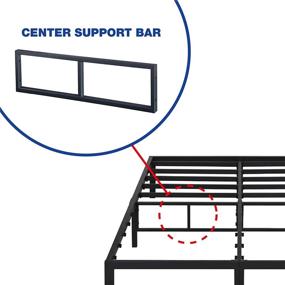 img 1 attached to 🛏️ Olee Sleep 14-inch Queen Black T-2000 Steel Slat/Non-Slip Support Platform Bed Frame