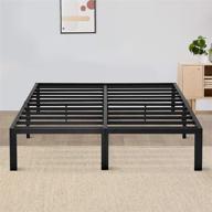 🛏️ olee sleep 14-inch queen black t-2000 steel slat/non-slip support platform bed frame logo